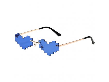 Party glasses PIXEL HEARTS | Dark blue