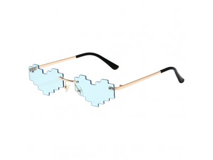 Party glasses PIXEL HEARTS | Light blue