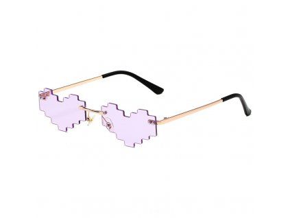 Gafas de fiesta PIXEL CORAZÓN | Violetas