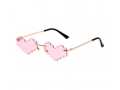 Party glasses PIXEL HEARTS | Pink