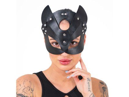 Masque noir en cuir | Chat