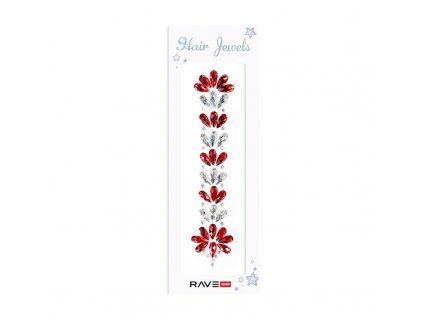 Samolepící kamínky na vlasy | Silver Red