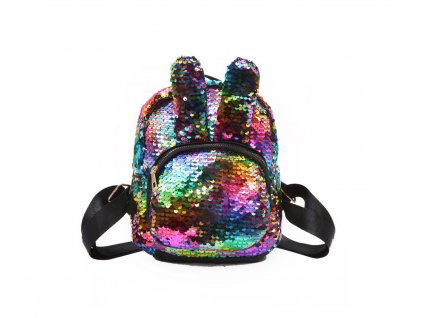 Mochila de lentejuelas brillante con orejitas | Rainbow