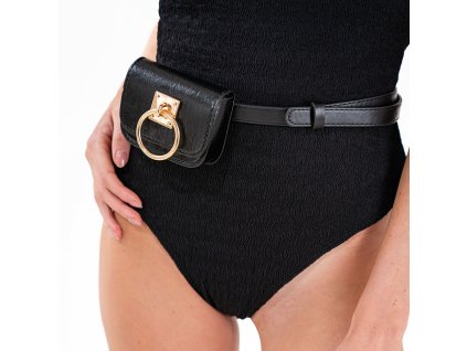 Cintura nera con portafoglio