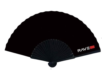 RAVE Abanico | Negro 33 cm grande