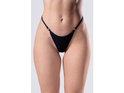 9026 all black bikini bottom front view