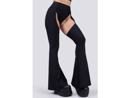 9032 black bell bottoms chaps close view