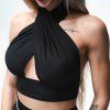 Černý dámský crop top | Cross