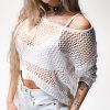 Průhledný bílý dámský top | Lux