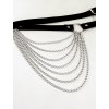 Cintura in pelle con catene metalliche