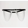 Cintura in pelle con catene metalliche