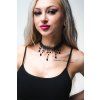 Collana choker nera con gemme