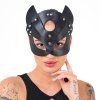 Masque noir en cuir | Chat