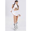 9107 white pleated rave skirt set studio full view