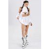 9194 white pleated rave skirt set studio full view