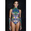 9074 multichrome skin sleeveless bodysuit front view