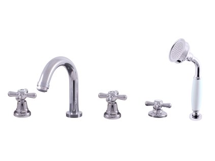 MORAVA RETRO - Vanová baterie 5-otvorová, Chrom MK162.0P, RAV Slezák (Barva Chrom, Rozměr 3,8")