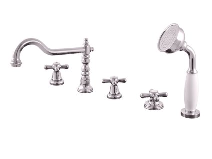 MORAVA RETRO - Vanová baterie 5-otvorová, Chrom MK164.0P, RAV Slezák (Barva Chrom, Rozměr 3,8")