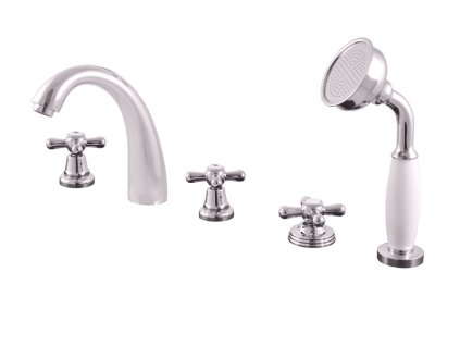 MORAVA RETRO - Vanová baterie 5-otvorová, Chrom MK176.0P, RAV Slezák (Barva Chrom, Rozměr 3,8")