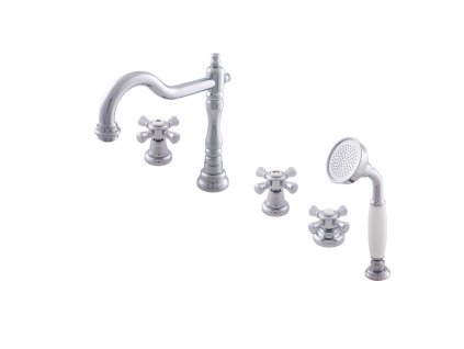 MORAVA RETRO - Vanová baterie 5-otvorová, Chrom MK364.0P, RAV Slezák (Barva Chrom, Rozměr 3,8")