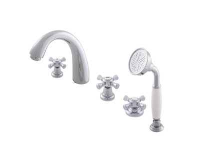 MORAVA RETRO - Vanová baterie 5-otvorová, Chrom MK376.0P, RAV Slezák (Barva Chrom, Rozměr 3,8")