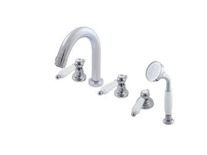 MORAVA RETRO - Vanová baterie 5-otvorová, Chrom MK562.0P, RAV Slezák (Barva Chrom, Rozměr 3,8")