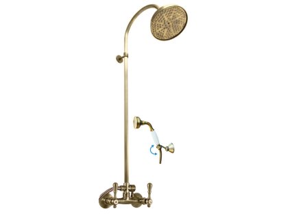 MORAVA RETRO - Sprchový systém s vodovodní baterií, Stará mosaz (Bronz) MK481.5/3SM, RAV Slezák (Barva Stará mosaz (Bronz), Rozměr 100 mm)