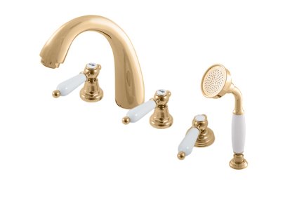 MORAVA RETRO - Vanová baterie 5-otvorová, Chrom MK576.0P, RAV Slezák (Barva Chrom, Rozměr 3,8")