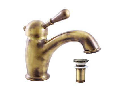 LABE - Umyvadlová baterie s výpustí, Stará mosaz (Bronz) L427.0SM, RAV Slezák (Barva Stará mosaz (Bronz), Rozměr 3,8")