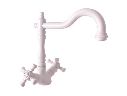 MORAVA RETRO - Dřezová baterie, Bílá - lesklá MK320.0/8B, RAV Slezák (Barva Bílá - lesklá, Rozměr 3,8")