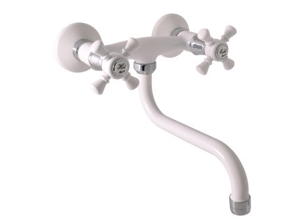 MORAVA RETRO - Umyvadlová/dřezová baterie, Bílá/Chrom MK301.5/21BC, RAV Slezák (Barva bílá/chrom, Rozměr 100 mm)