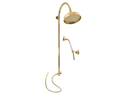 5437 1 retro sprchovy komplet s hlavovou a rucni sprchou zlata leskla sk0070z rav slezak