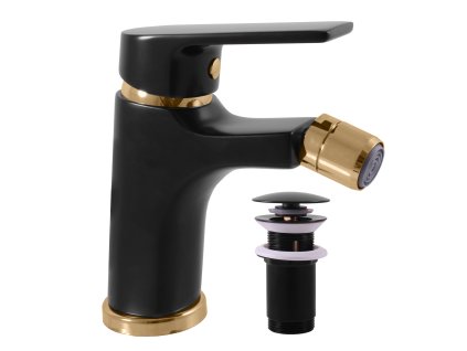 COLORADO - Bidetová baterie s výpustí, Černá matná/Zlatá CO145.0KCMATZ, RAV Slezák (Barva Černá matná/Zlatá, Rozměr 3,8")