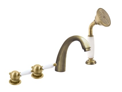 LABE - Vanová baterie 4-otvorová, Stará mosaz (Bronz) L576.0PSM, RAV Slezák (Barva Stará mosaz (Bronz), Rozměr 3,8")