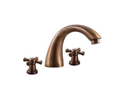 MORAVA RETRO - Umyvadlová baterie s výpustí, Stará mosaz (Bronz) MK333.0SM, RAV Slezák (Barva Stará mosaz (Bronz), Rozměr 3,8")