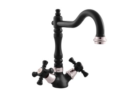 MORAVA RETRO - Dřezová baterie, Černá matná/Chrom MK320.0/8CMATC, RAV Slezák (Barva černá matná/chrom, Rozměr 3,8")