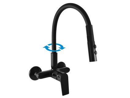 COLORADO - Dřezová baterie s flexibilním ramínkem, Černá - matná CO102.5/12CMAT, RAV Slezák (Barva Černá - matná, Rozměr 100 mm)