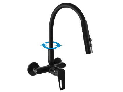 COLORADO - Dřezová baterie s flexibilním ramínkem, Černá - matná CO202.5/12CMAT, RAV Slezák (Barva Černá - matná, Rozměr 100 mm)