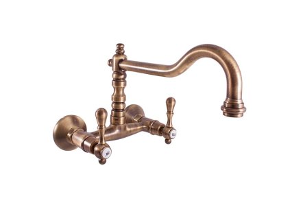 MORAVA RETRO - Umyvadlová/dřezová baterie, Stará mosaz (Bronz) MK402.5/28SM, RAV Slezák (Barva Stará mosaz (Bronz), Rozměr 100 mm)