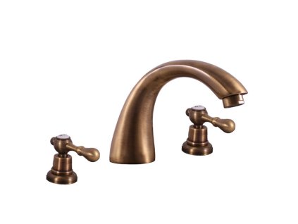 MORAVA RETRO - Umyvadlová baterie s výpustí, Stará mosaz (Bronz) MK433.0SM, RAV Slezák (Barva Stará mosaz (Bronz), Rozměr 3,8")