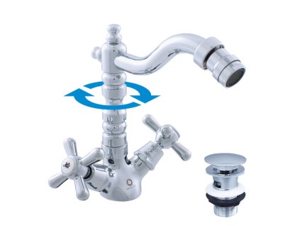 MORAVA RETRO - Bidetová baterie s výpustí, Chrom MK121.0/9, RAV Slezák (Barva Chrom, Rozměr 3,8")