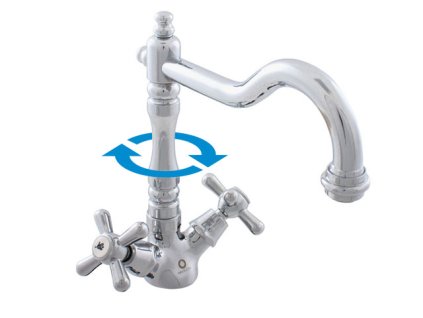 MORAVA RETRO - Dřezová baterie, Chrom MK120.0/8, RAV Slezák (Barva Chrom, Rozměr 3,8")