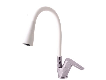 COLORADO - Dřezová baterie s flexibilním ramínkem, Bílá/Chrom CO206.0/13CB, RAV Slezák (Barva bílá/chrom, Rozměr 3,8")