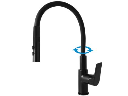 COLORADO - Dřezová baterie s flexibilním ramínkem, Černá - matná CO119.0/12CMAT, RAV Slezák (Barva Černá - matná, Rozměr 3,8")