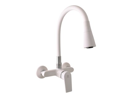 COLORADO - Umyvadlová/dřezová baterie s flexibilním ramínkem, Bílá/Chrom CO102.5/13BC, RAV Slezák (Barva bílá/chrom, Rozměr 100 mm)