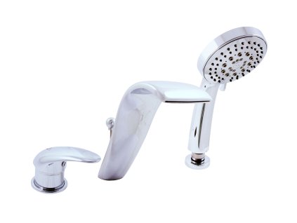 DUNAJ - Vanová baterie 3-otvorová, vodopád, Chrom D461.0S, RAV Slezák (Barva Chrom, Rozměr 3,8")