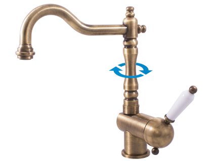 Dřezová baterie pro nízkotlaké ohřívače, Stará mosaz (Bronz) E508.0/8SM, RAV Slezák (Barva Stará mosaz (Bronz), Rozměr 3,8")