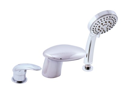 DUNAJ - Vanová baterie 3-otvorová, vodopád, Chrom D471.0Y, RAV Slezák (Barva Chrom, Rozměr 3,8")