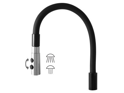 5371 2 flexi raminko se sprchou cerna matna chrom sr0014 12cmatc rav slezak