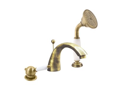 LABE - Vanová baterie 3-otvorová, Stará mosaz (Bronz) L569.0SSM, RAV Slezák (Barva Stará mosaz (Bronz), Rozměr 3,8")
